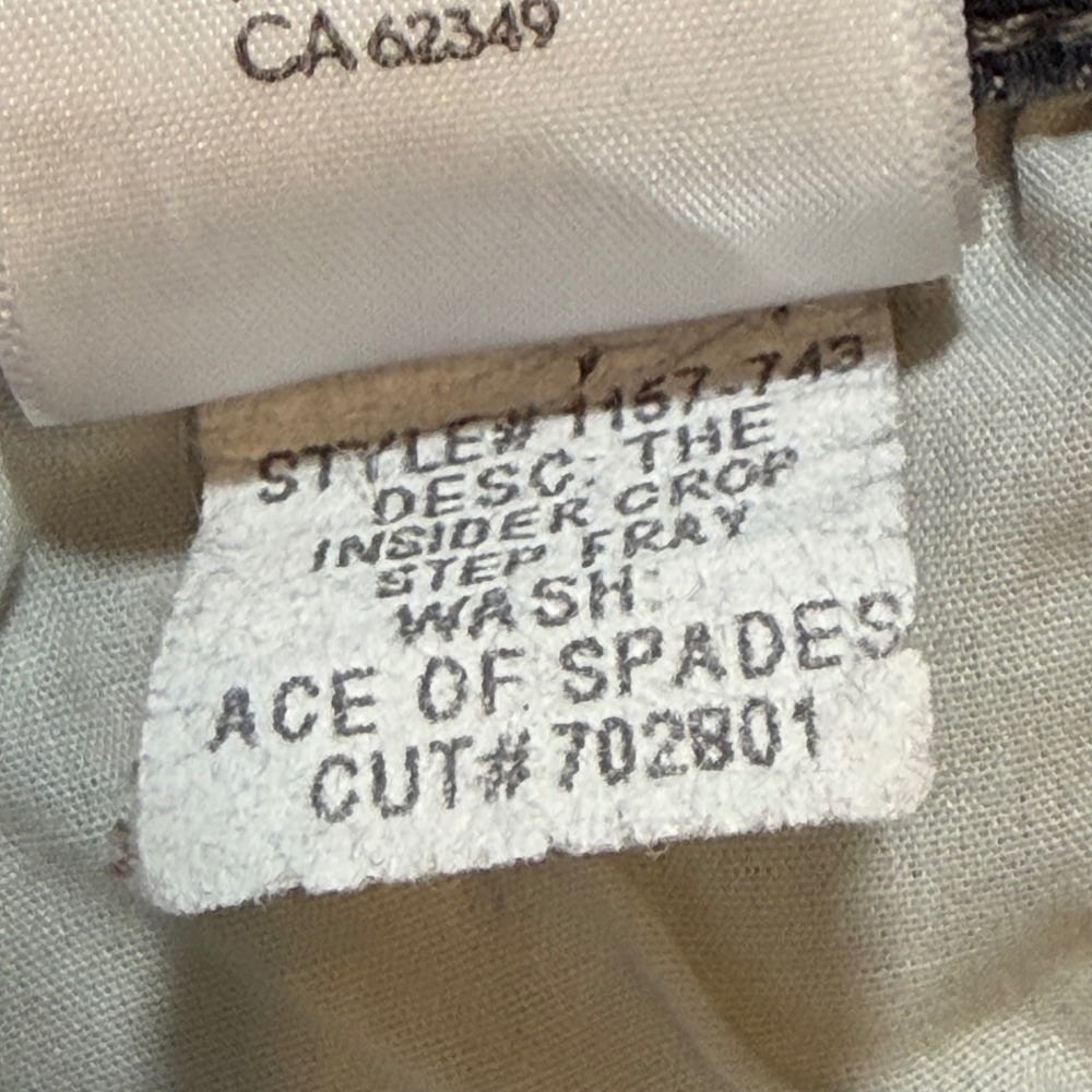 Mother The Insider Crop Step Fray Jeans Ace of Spades Grey Distressed 31 - Picture 7 of 12